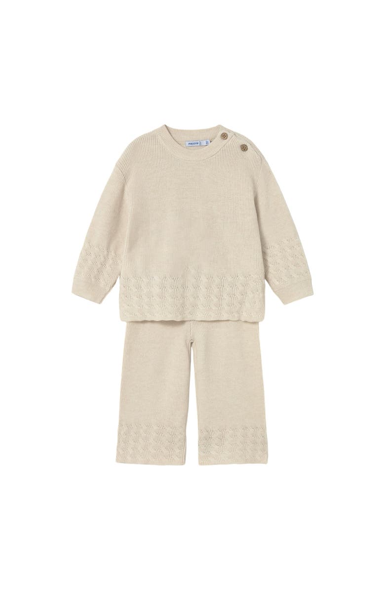 Mayoral Knit Set, Main, color, Beige