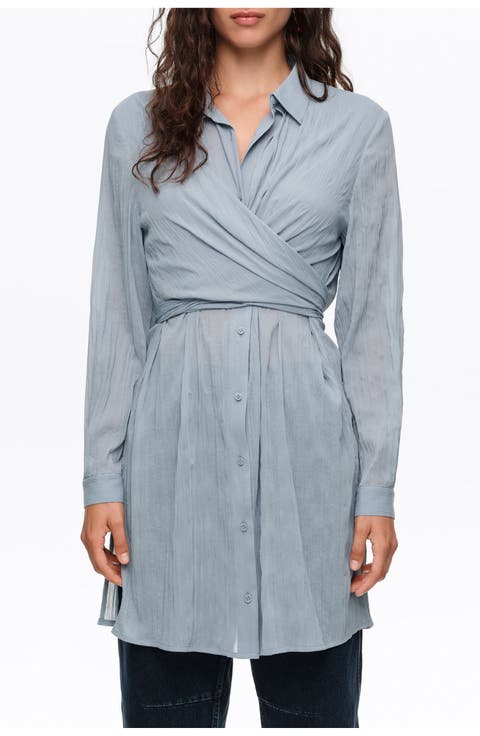 Pleated Long Shirt
