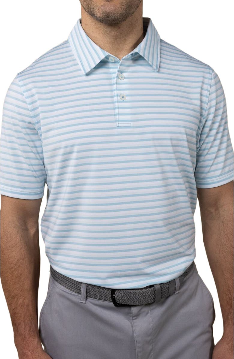ASHWORTH GOLF Ivy Stripe Polo, Alternate, color, Seaside