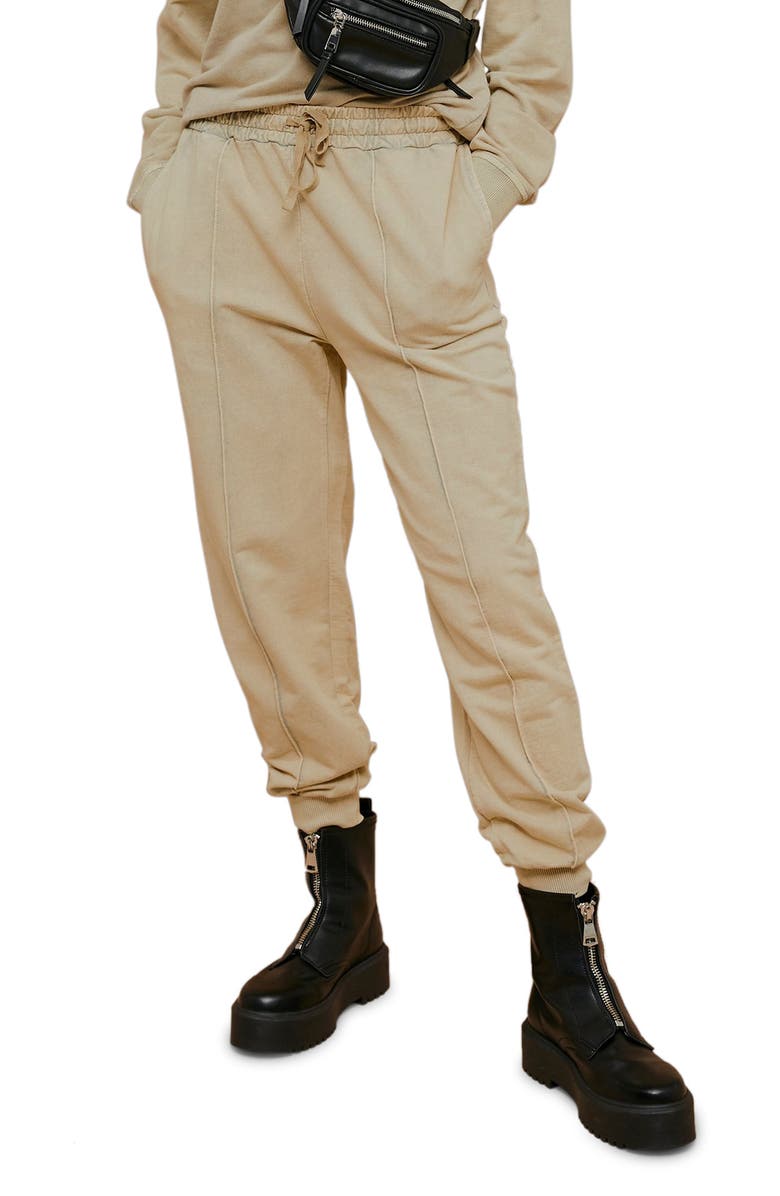 Topshop Acid Wash Joggers, Main, color, Stone