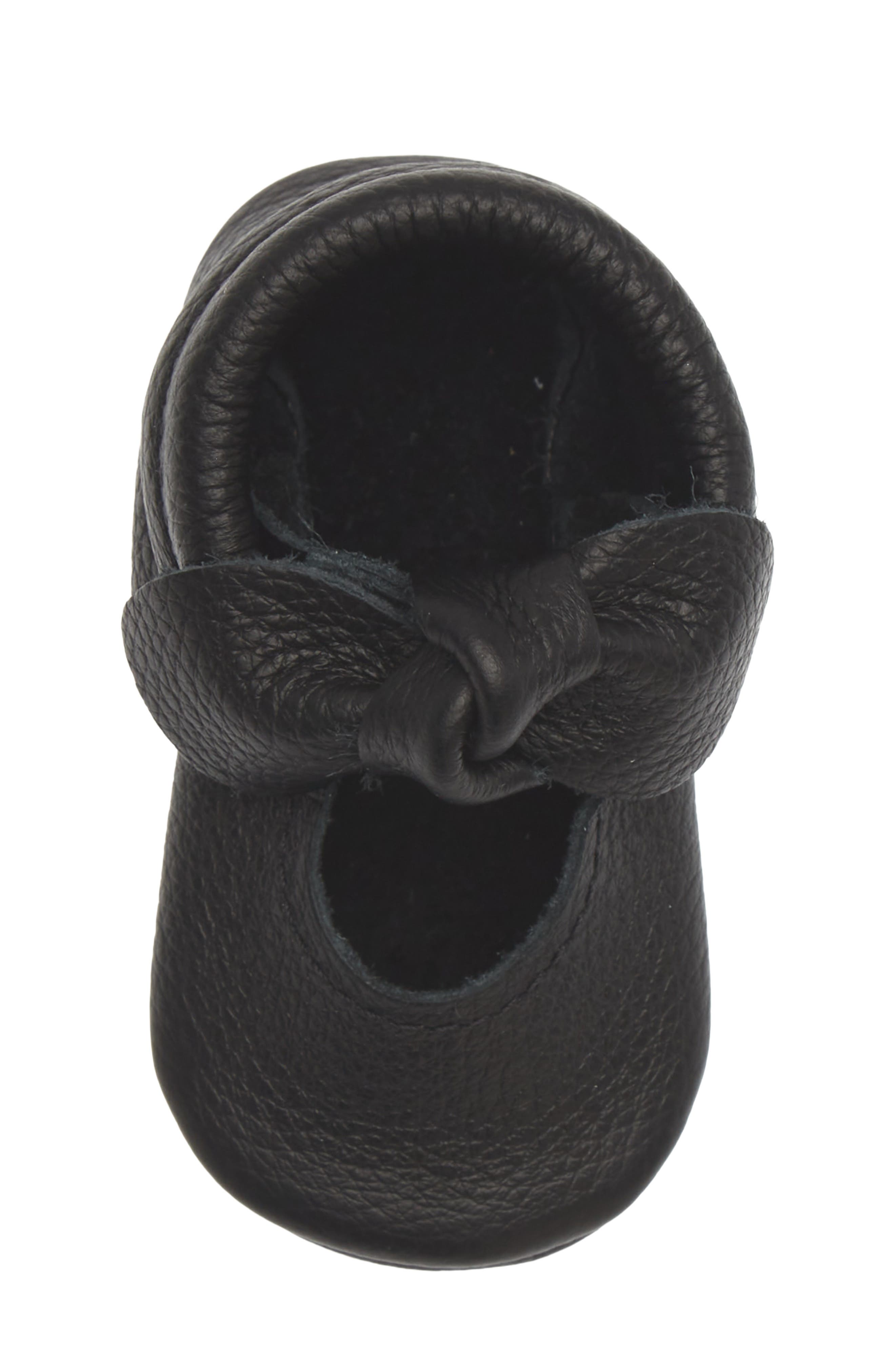 Kids' Knotted Bow Leather Mary Jane, Alternate, color, EBONY