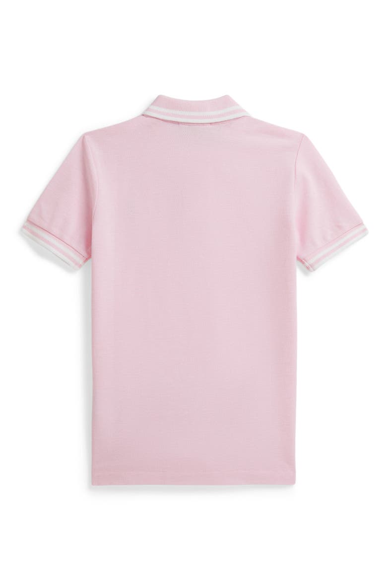 Kids' Tipped Cotton Piqué Polo, Alternate, color, PINK MU