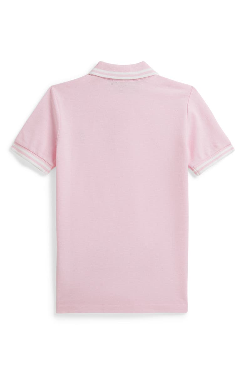 Polo Ralph Lauren Kids' Tipped Cotton Piqué Polo, Alternate, color, Carmel Pink/ White