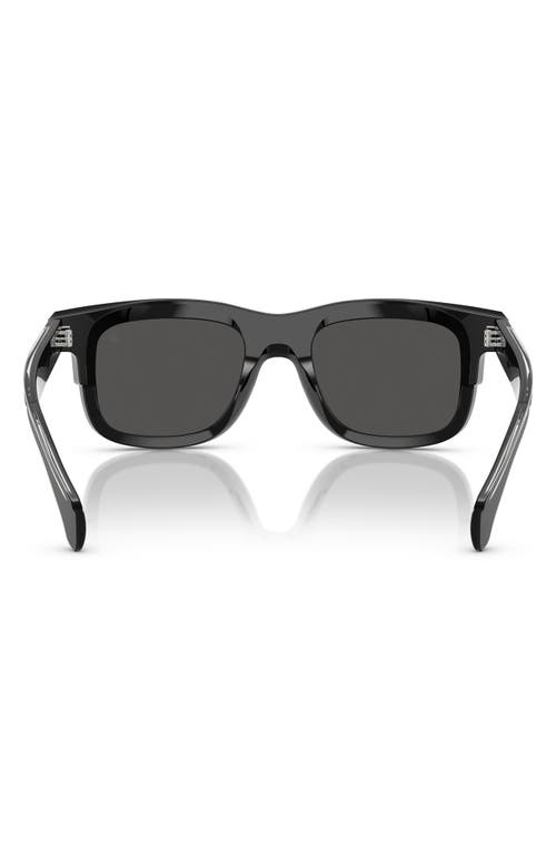 Moncler Claro 51mm Polarized Square Sunglasses In Shiny Black