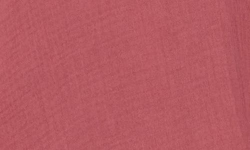 T Tahari Short Sleeve Gauze Tie Camp Shirt In Sunset Rose