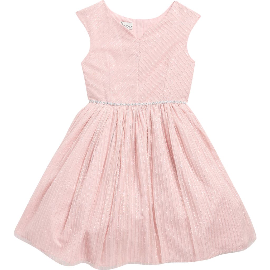 Pippa & Julie Kids' Sylvia Sparkle V-neck Dress In Pink