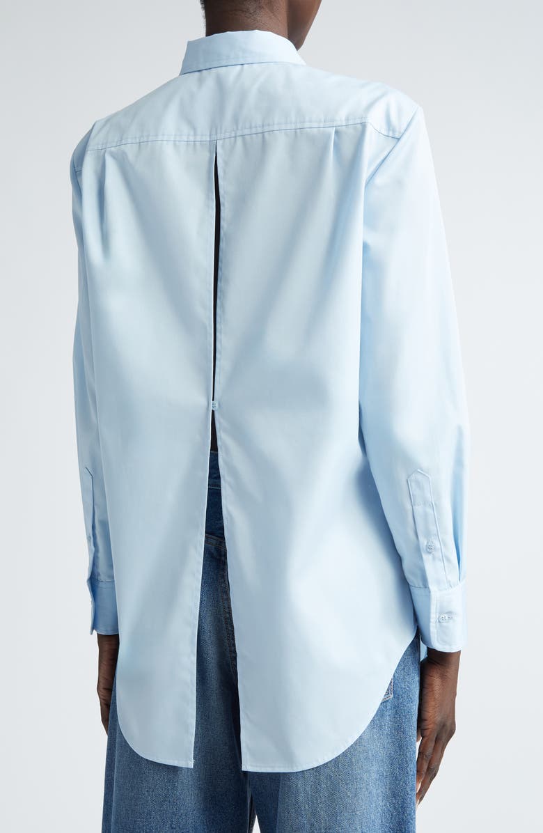 Brandon Maxwell The Mira Boyfriend Split Back Button-Up Shirt, Alternate, color, 