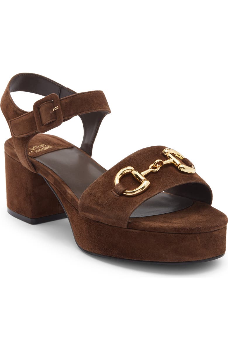 Jeffrey Campbell Timeless 2 Platform Sandal, Main, color, Espresso Suede Gold