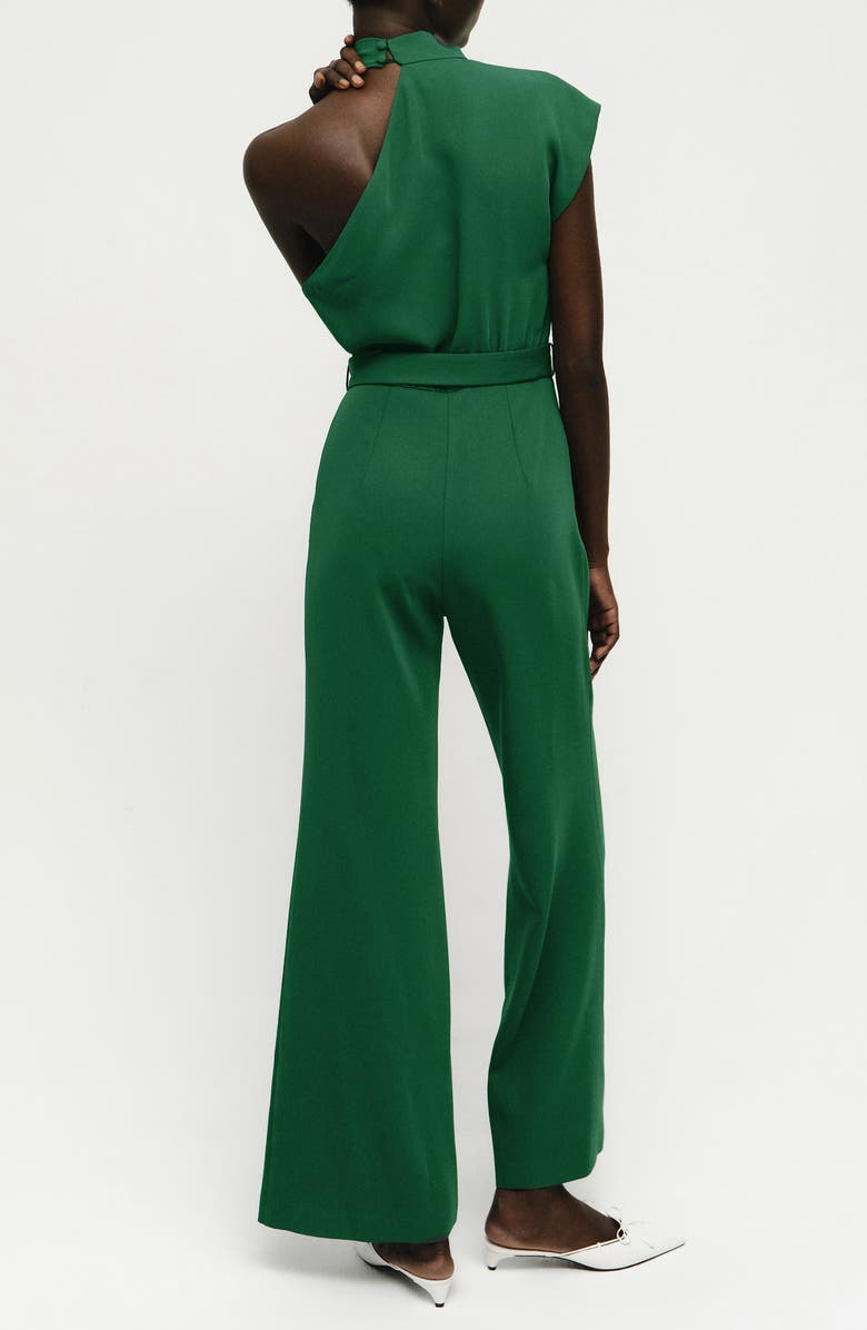 MANGO Asymmetric Wide Leg Jumpsuit, Alternate, color, Green Apple