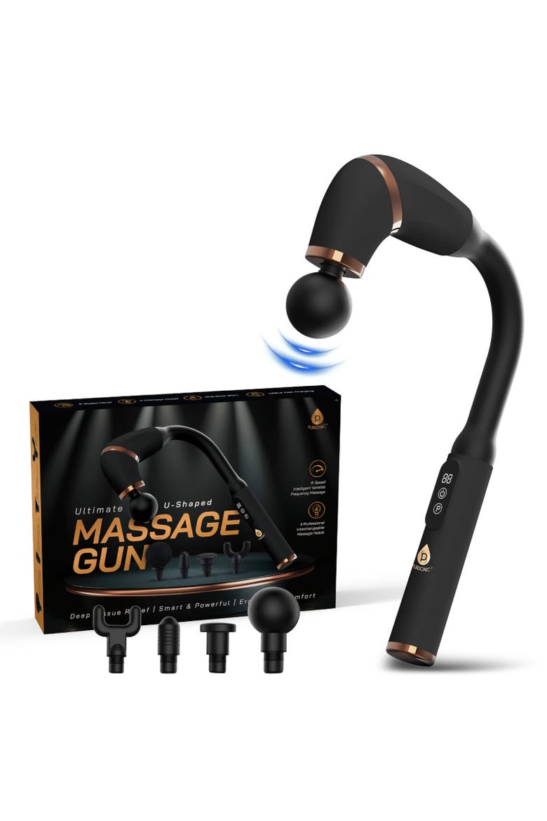 Ultimate U-Shaped Massage Gun, Alternate, color, Black