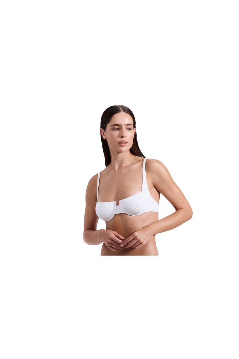 Emanuelle Textured Underwire Bikini Top, Alternate, color, White
