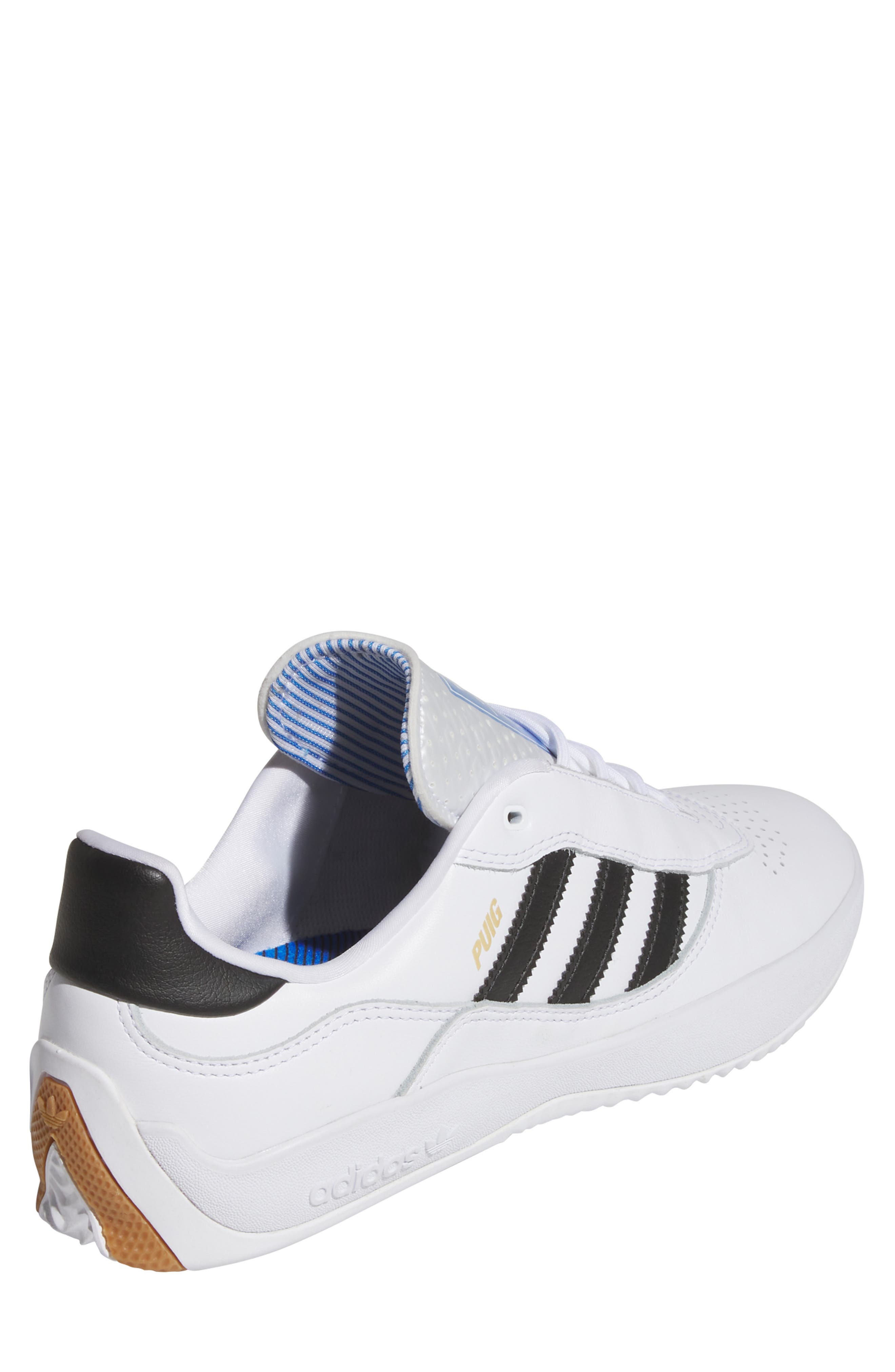 adidas Puig Samba Skateboard Sneaker, Alternate, color, White/Black/Blue/Gum