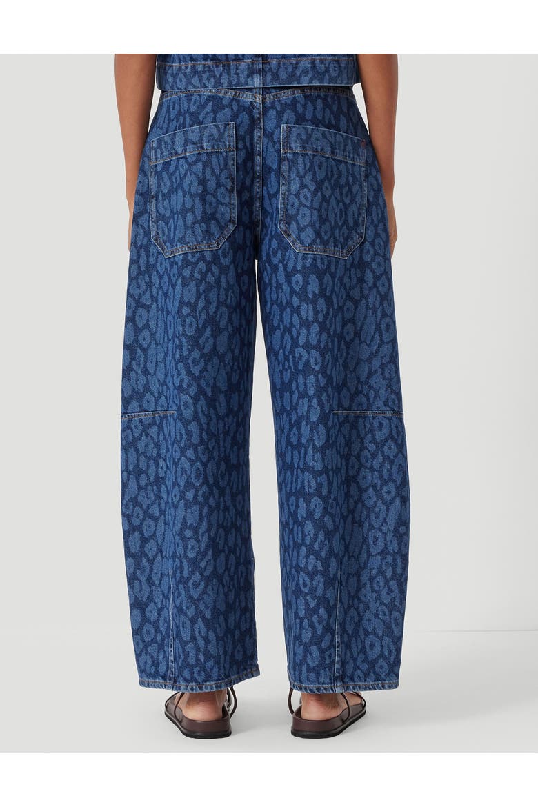Cropped Bree Horseshoe Barrel Leg Jeans, Alternate, color, Laser Leopard Print Mid Blue