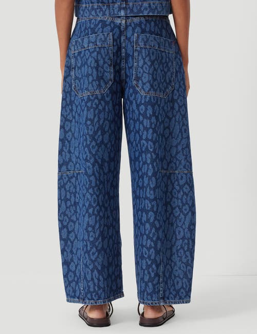 Hush Cropped Bree Horseshoe Barrel Leg Jeans In Blue