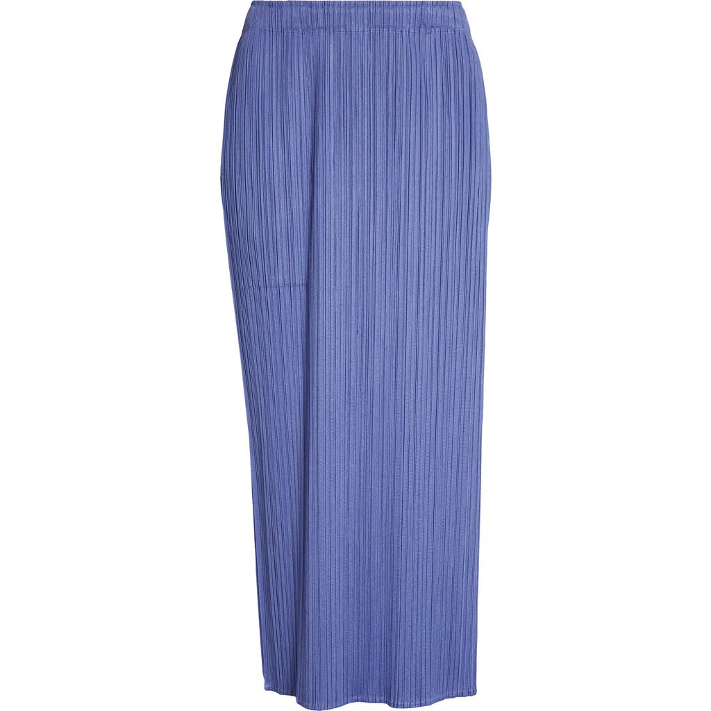 Issey Miyake Pleats Please Monthly Colors March Pleated Midi Skirt In Steel Blue