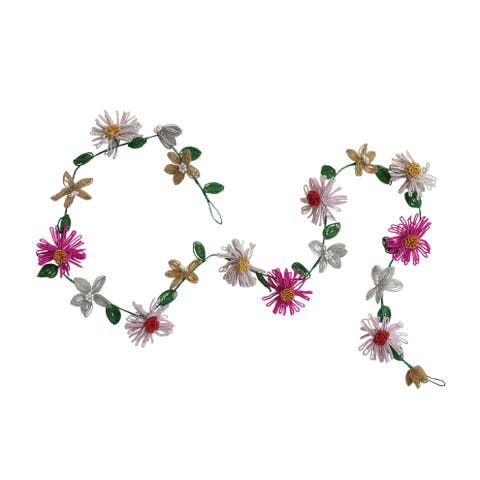Artisan Acrylic & Glass Flower Garland