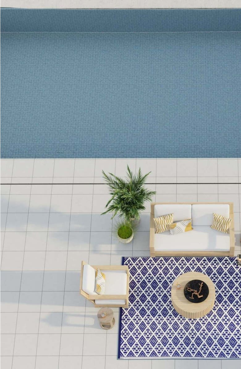 Mad Mats Scotch Blue & White, Alternate, color, Blue And White