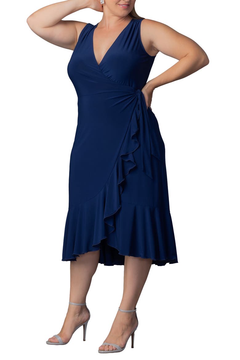 Laguna Sleeveless Wrap Dress, Alternate, color, NOUVEAU NAVY