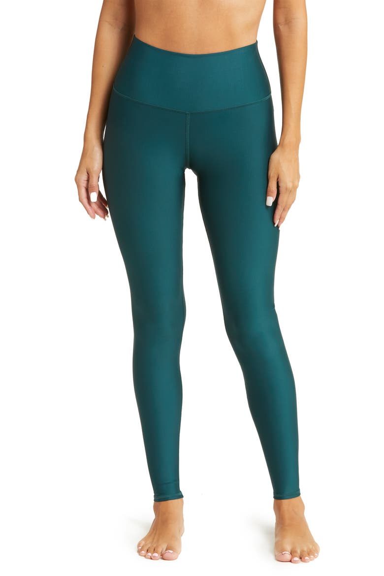 Airlift High Waist Leggings, Main, color, MIDNIGHT GREEN