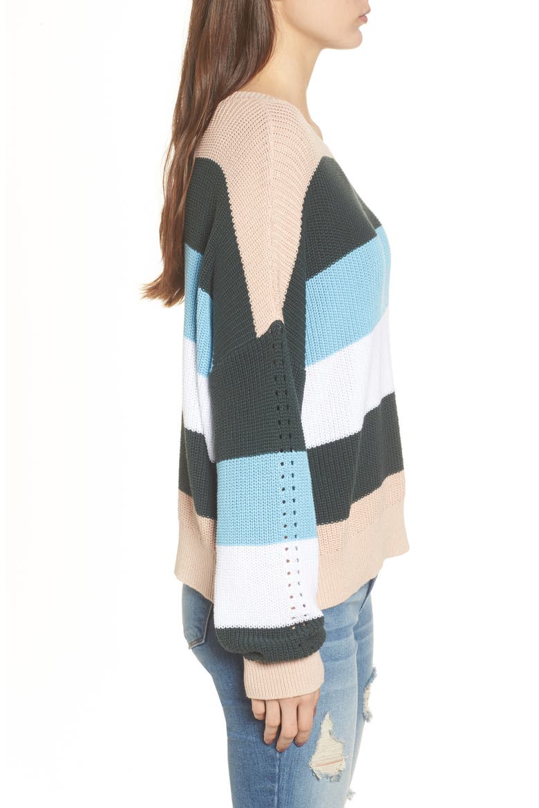 Stripe Sweater, Alternate, color, PINK HERO FELICITY STRIPE
