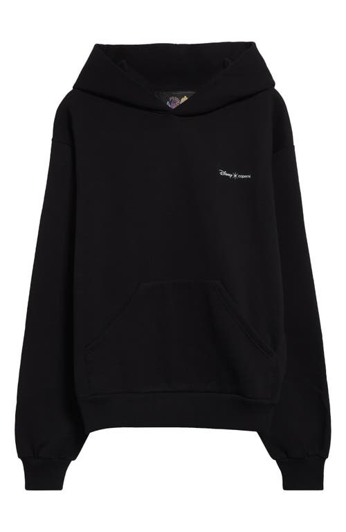 Coperni Maleficent Hooded Cotton Sweatshirt With Kangaroo Pocket In Black