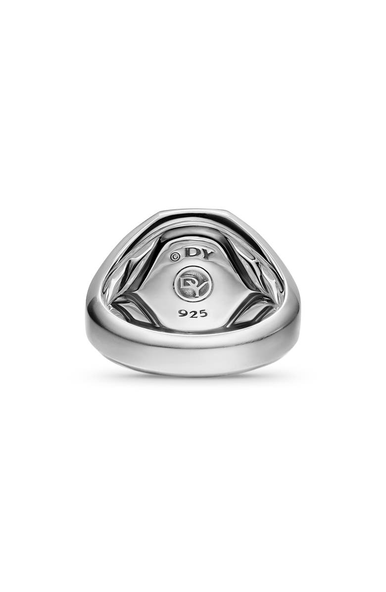 David Yurman Streamline Signet Ring in Sterling Silver with Black Diamonds, 18mm, Alternate, color, Silver