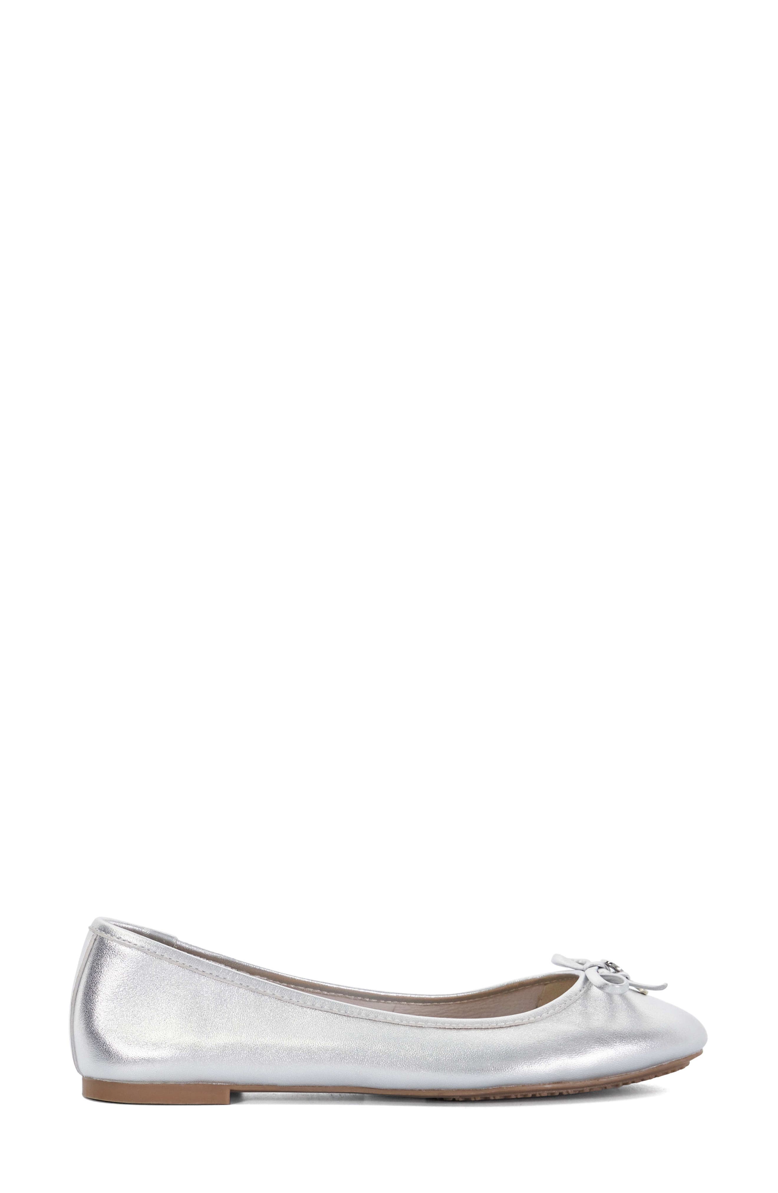 Dune London Hallow Flat, Alternate, color, Silver