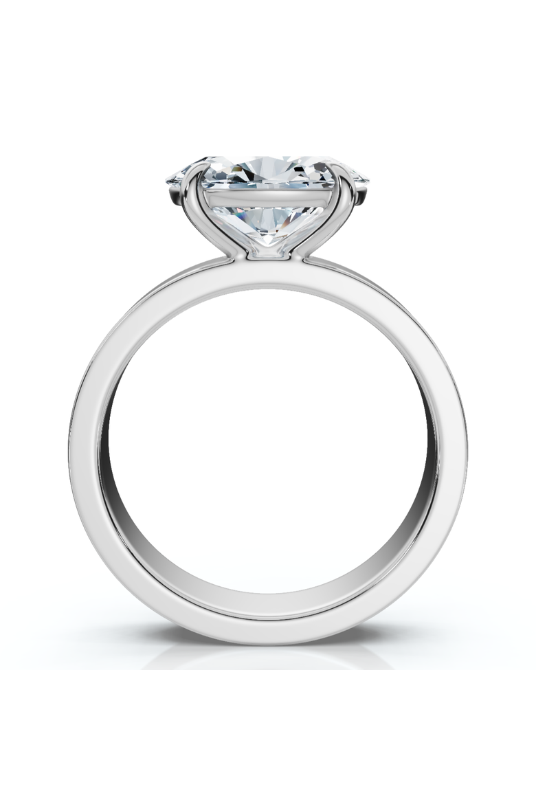Certified 2Ct Oval East West Cigar Band Solitaire Engagement Ring Lab Grown, Alternate, color, 14k White Gold