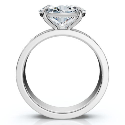 Bliss Diamond Certified 2ct Oval East West Cigar Band Solitaire Engagement Ring Lab Grown In Silver