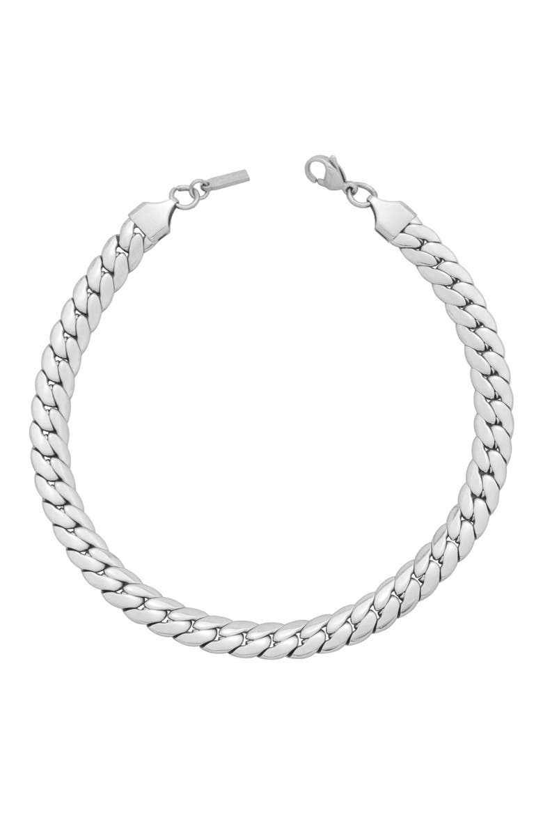 Curb Chain Anklet, Main, color, SILVER