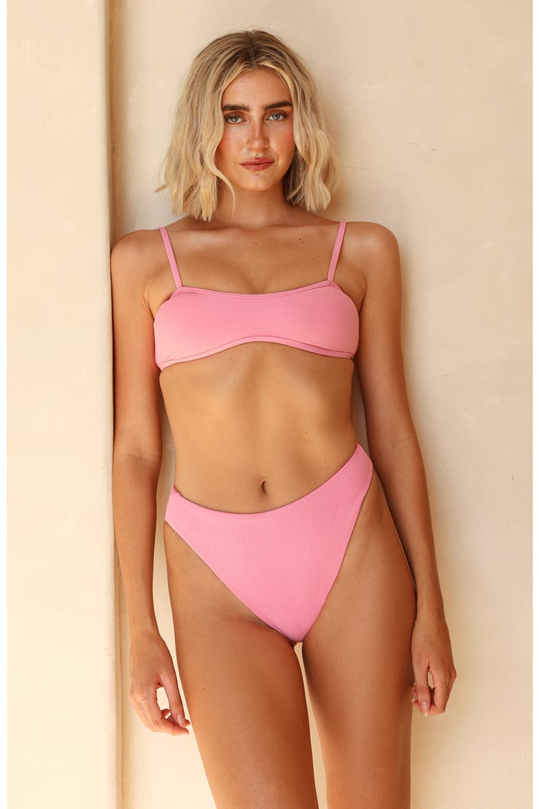 Seashore High Waist Cheeky Bikini Bottom, Main, color, Tropical Punch