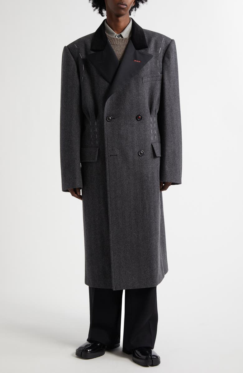 Maison Margiela Work in Progress Wool Herringbone Topcoat | Nordstrom