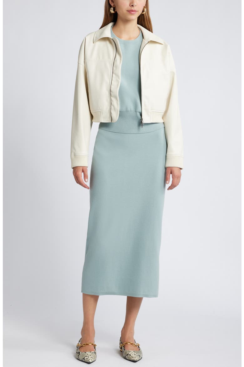 Blousson Sweater, Alternate, color, TEAL POND