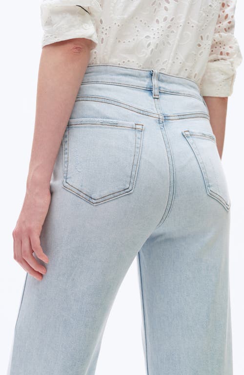 Bayeas High Waist Raw Hem Wide Leg Jeans In Black