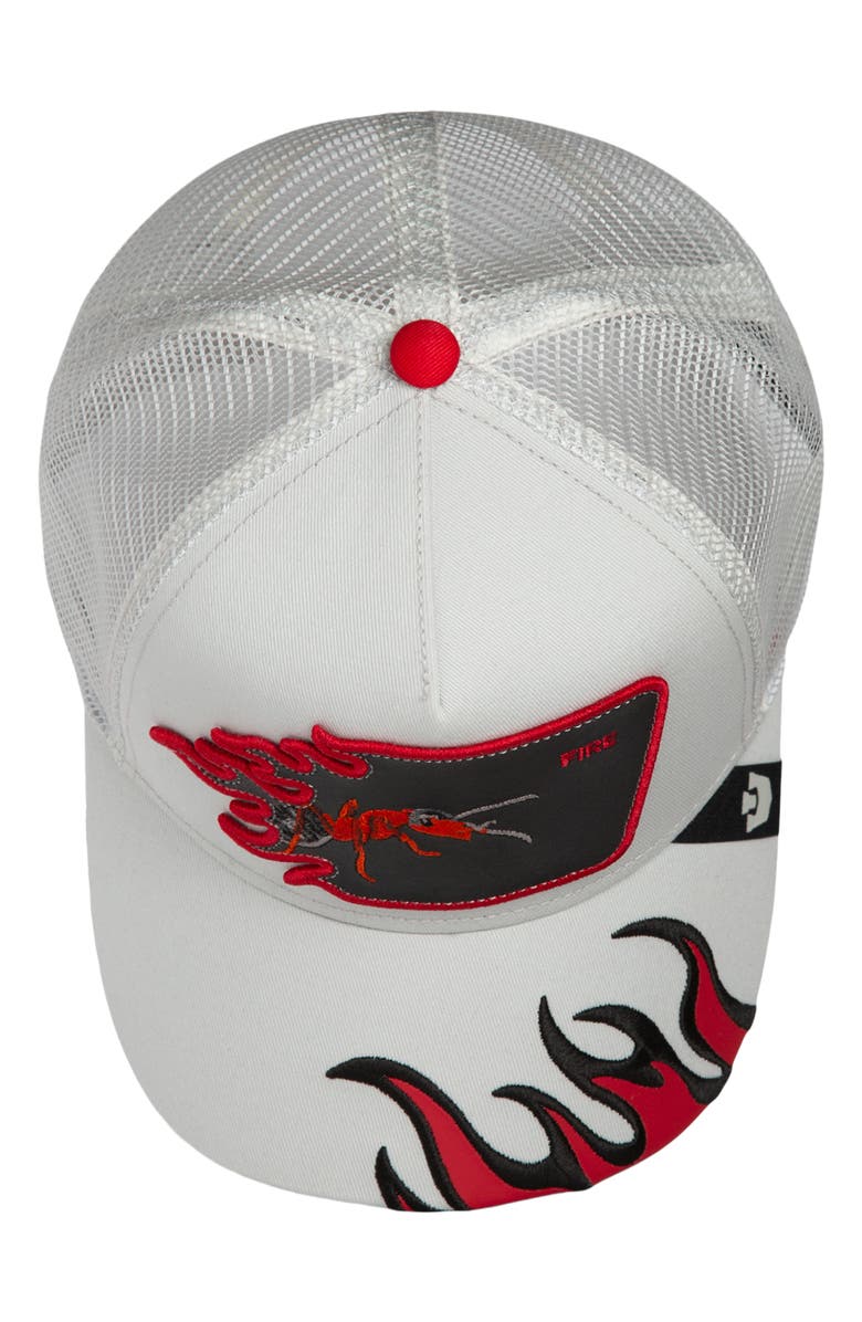Goorin Bros. Fire Flames Embroidered Patch Trucker Hat, Alternate, color, Digital