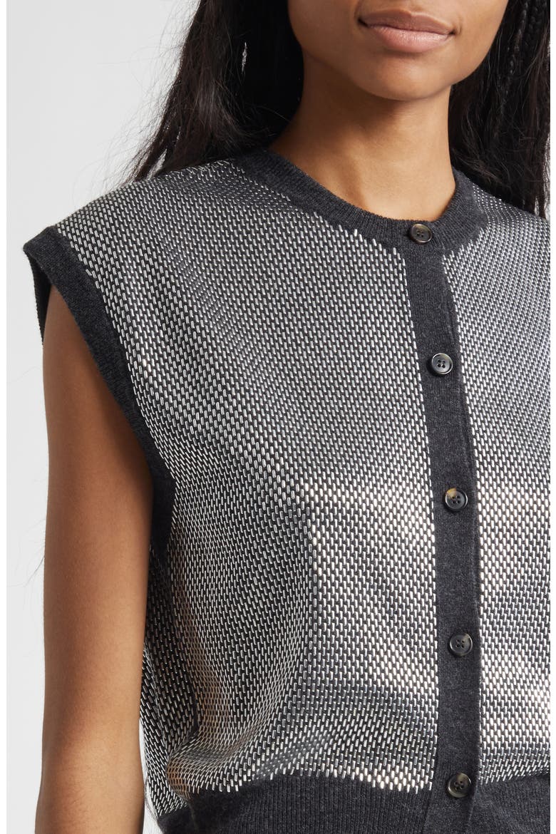 Kirby Bead Embellished Virgin Wool Sweater Vest, Alternate, color, ANTHRACITE