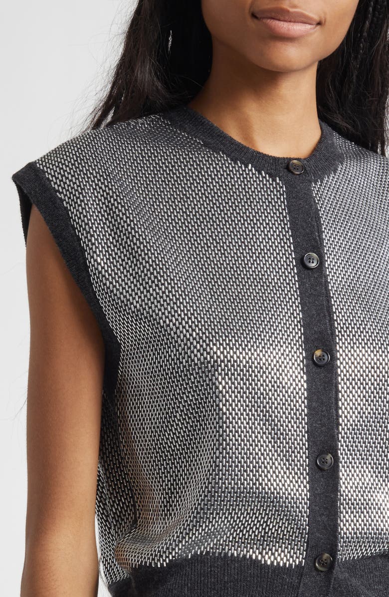 Haikure Kirby Bead Embellished Virgin Wool Sweater Vest, Alternate, color, Anthracite