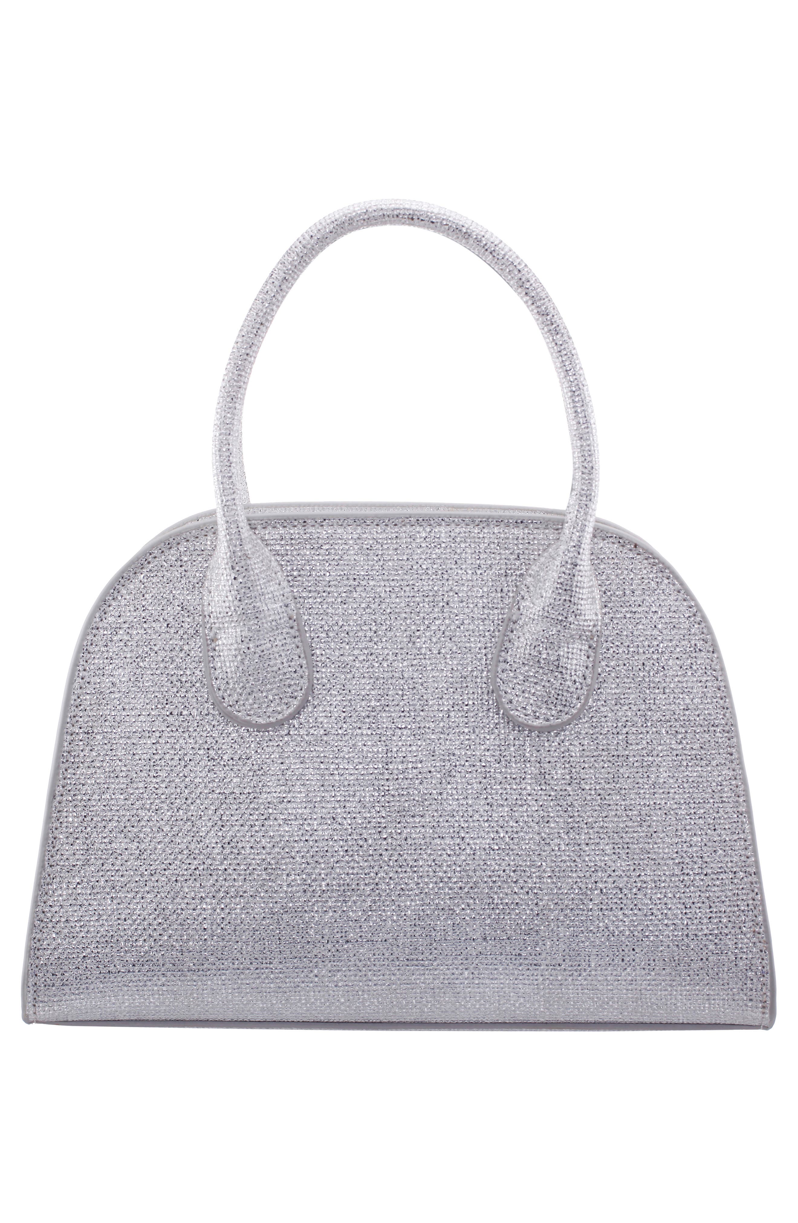 Nina Yorke Top Handle Bag, Alternate, color, Silver