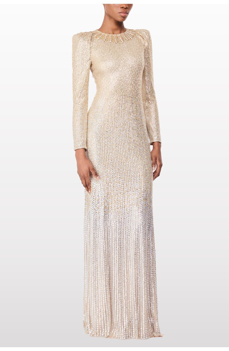 Jenny Packham Sisi sequin-embellished puff-sleeve gown, Alternate, color, Cashmere