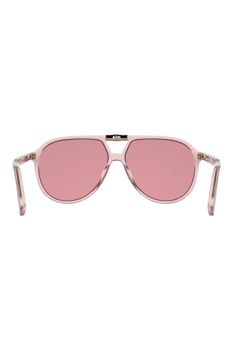 Roseau 58mm Aviator Sunglasses, Alternate, color, TRANSPARENT PINK