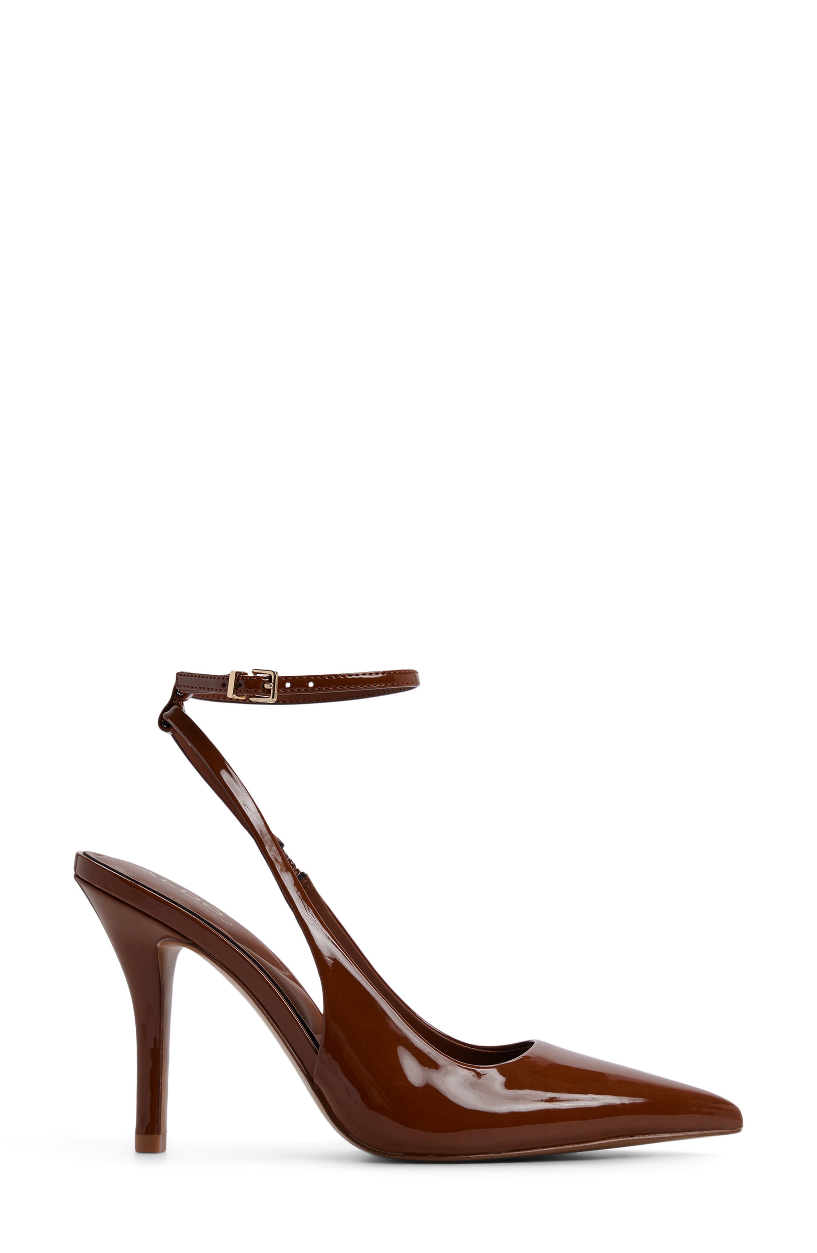 Nikoletta Pointed Toe Ankle Strap Pump, Alternate, color, CAMEL