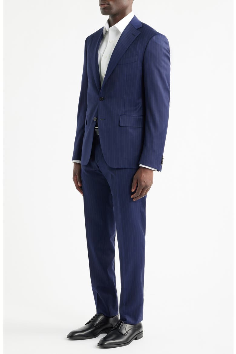 Capri Trim Fit Navy Pinstripe Wool Suit, Alternate, color, NAVY