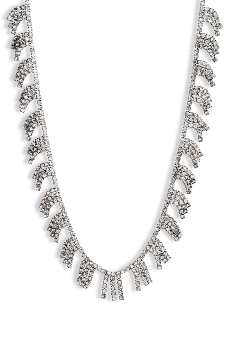 ROXANNE ASSOULIN On the Fringe Crystal Collar Necklace, Main, color, 