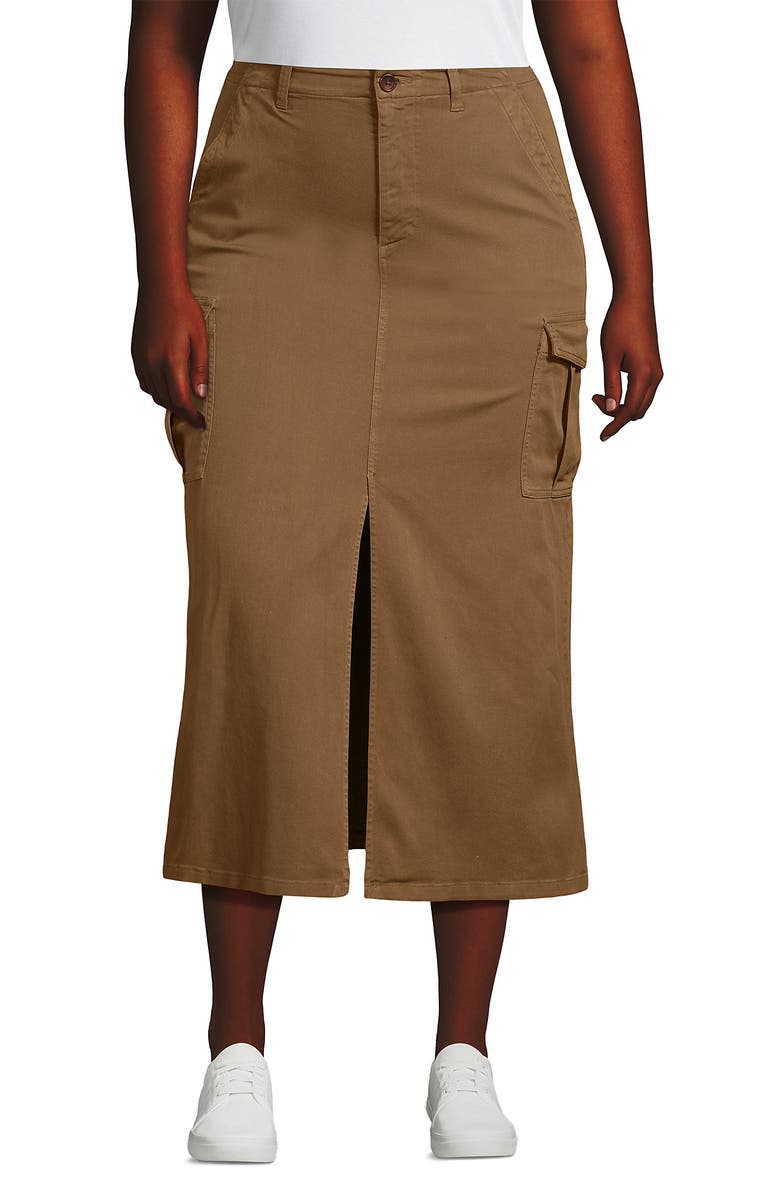 Lands' End Cool Fade Cargo Maxi Skirt, Main, color, Coriander