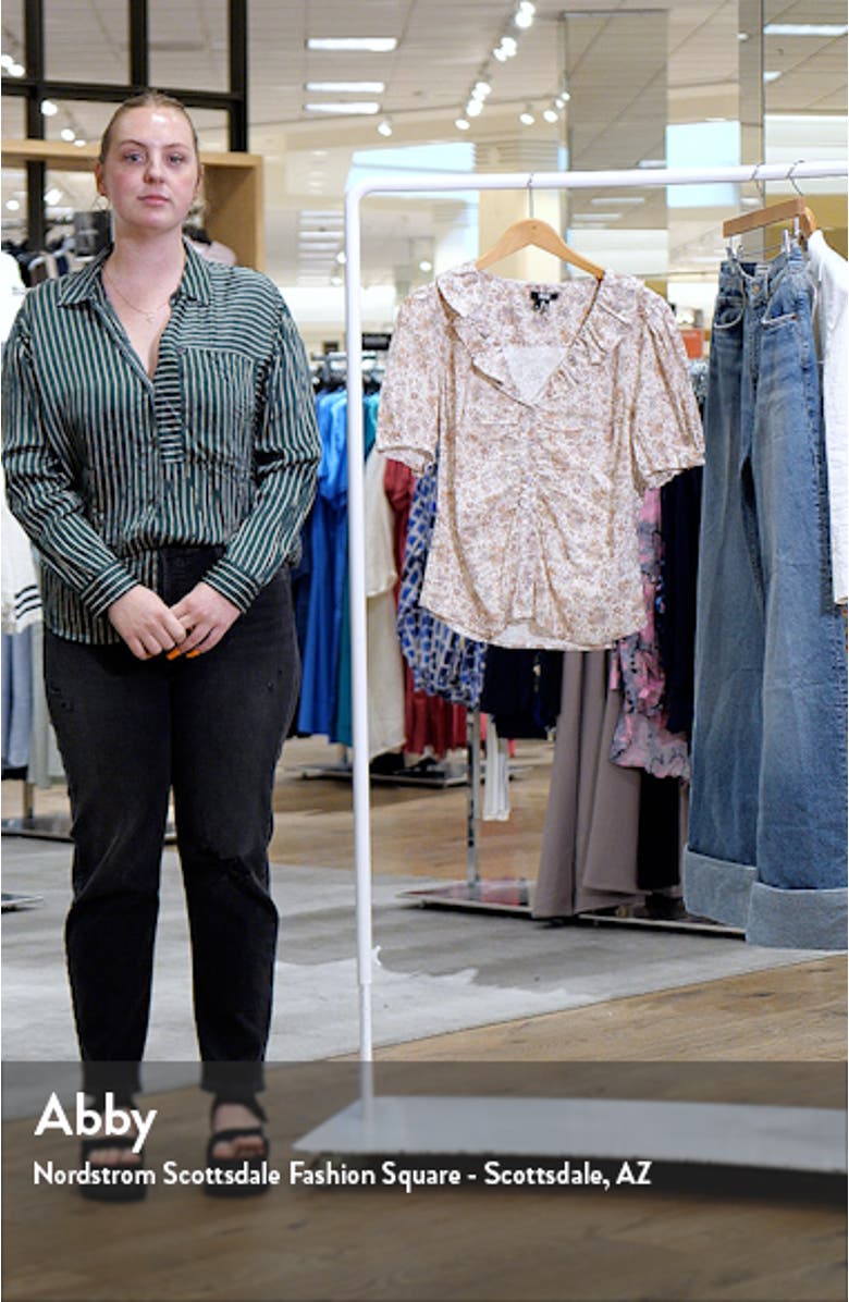 Adara Floral Short Sleeve Button-Up Shirt, sales video thumbnail