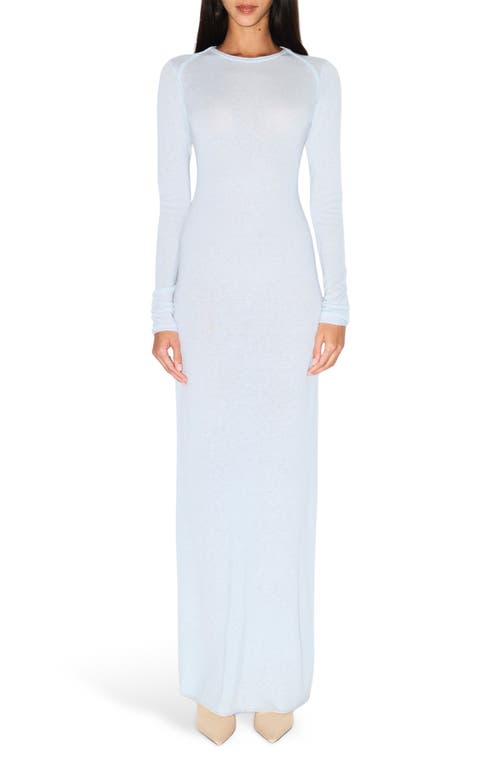Skims Featherweight Cashmere Long Sleeve Maxi Dress In White