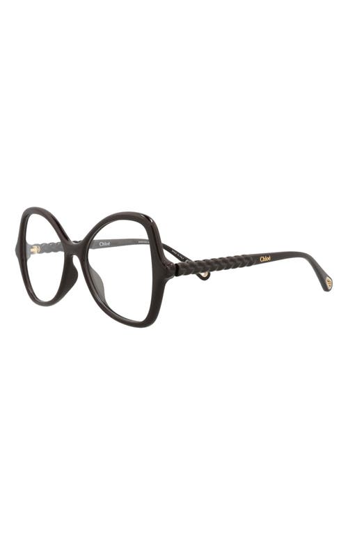 Chloé 52mm Core Oversize Optical Frames In Brown Brown