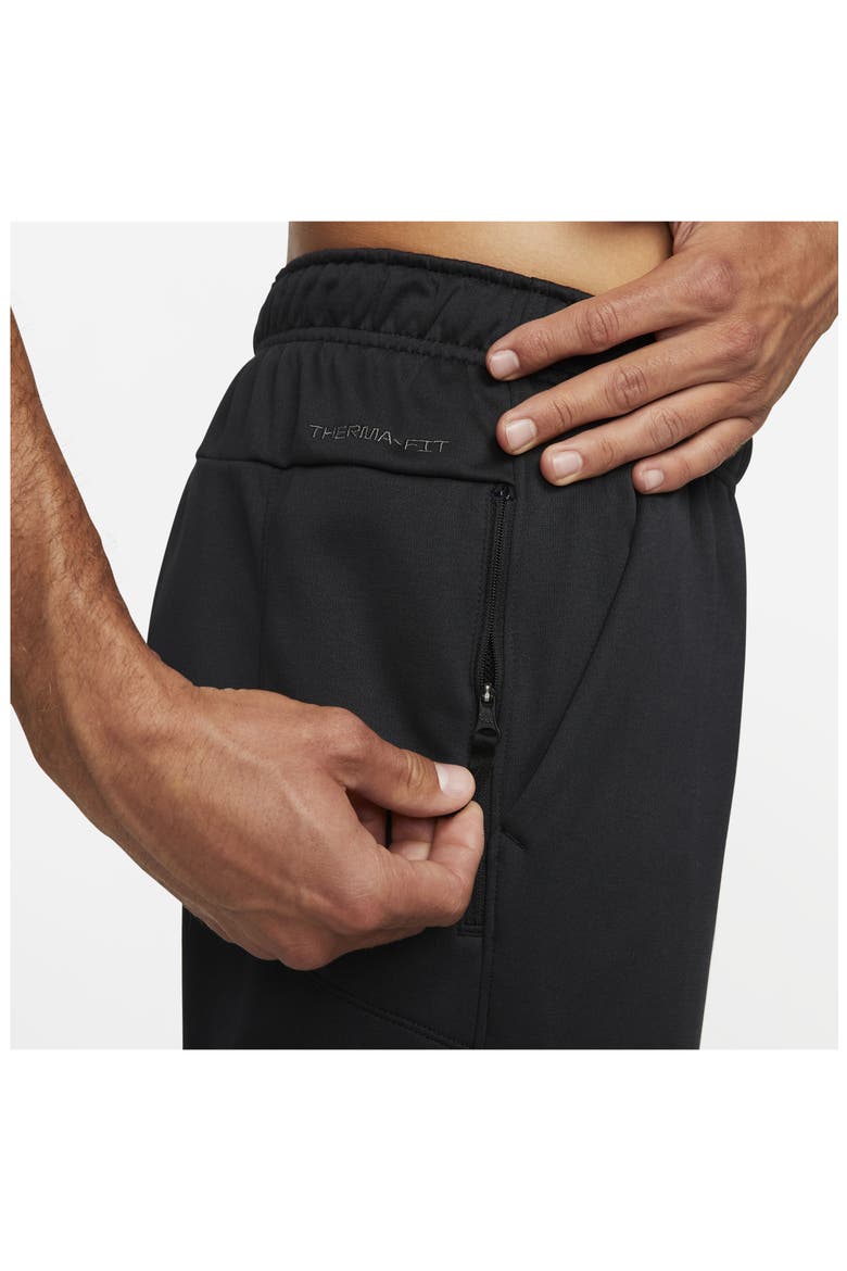 Therma-FIT Sweatpants, Alternate, color, BLACK/ BLACK/ WHITE