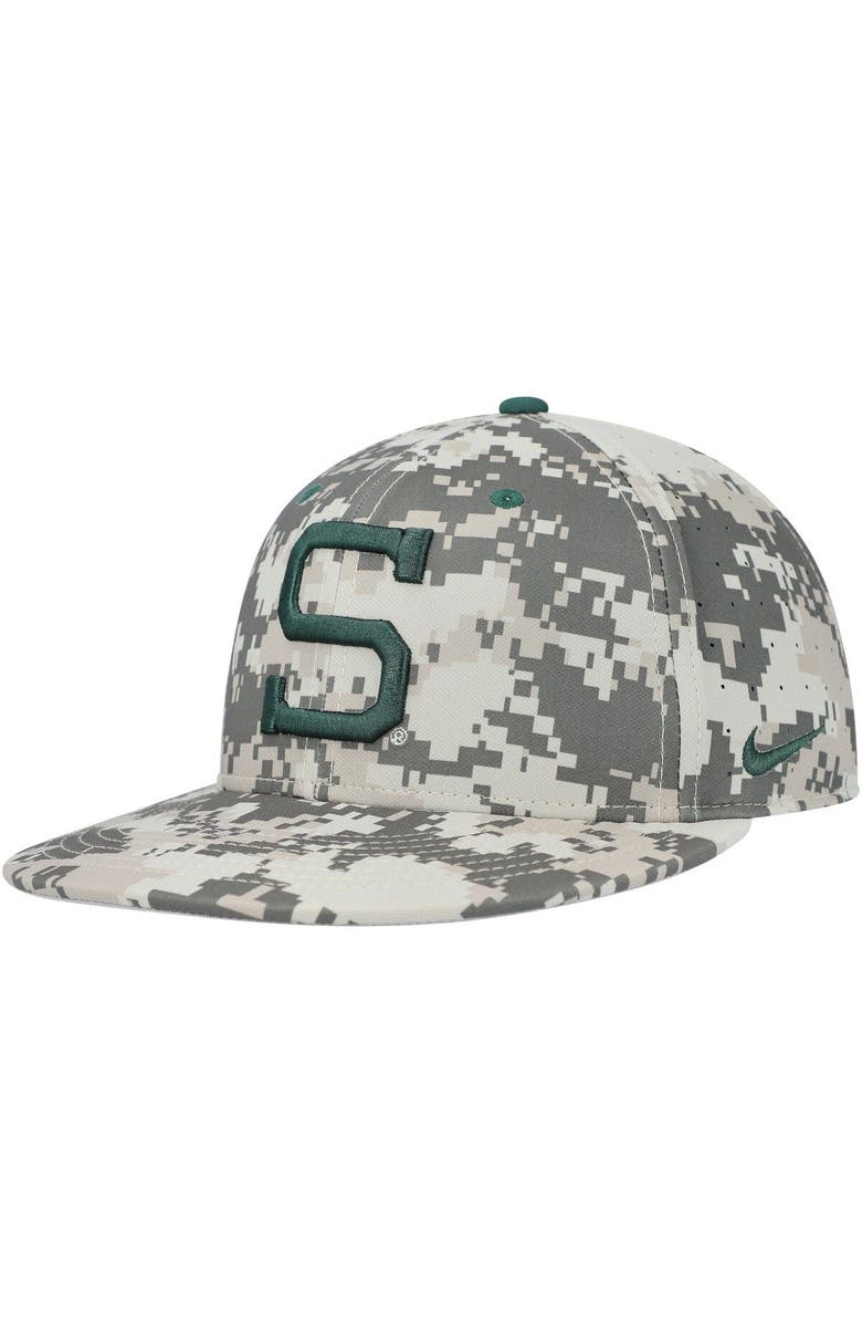 Nike Men's Nike Camo Michigan State Spartans Aero True Baseball Performance Fitted Hat, Main, color, 