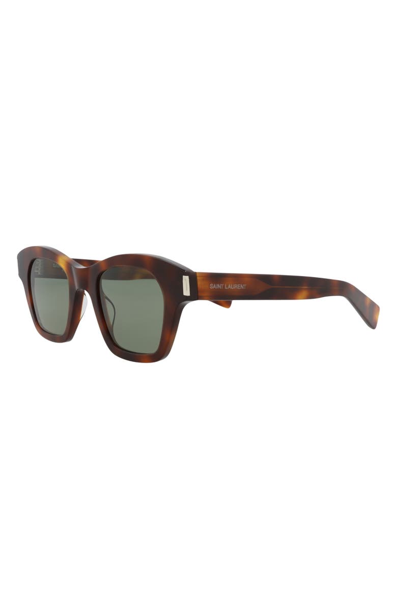 Saint Laurent 47mm Square Sunglasses, Alternate, color, Havana Havana Green